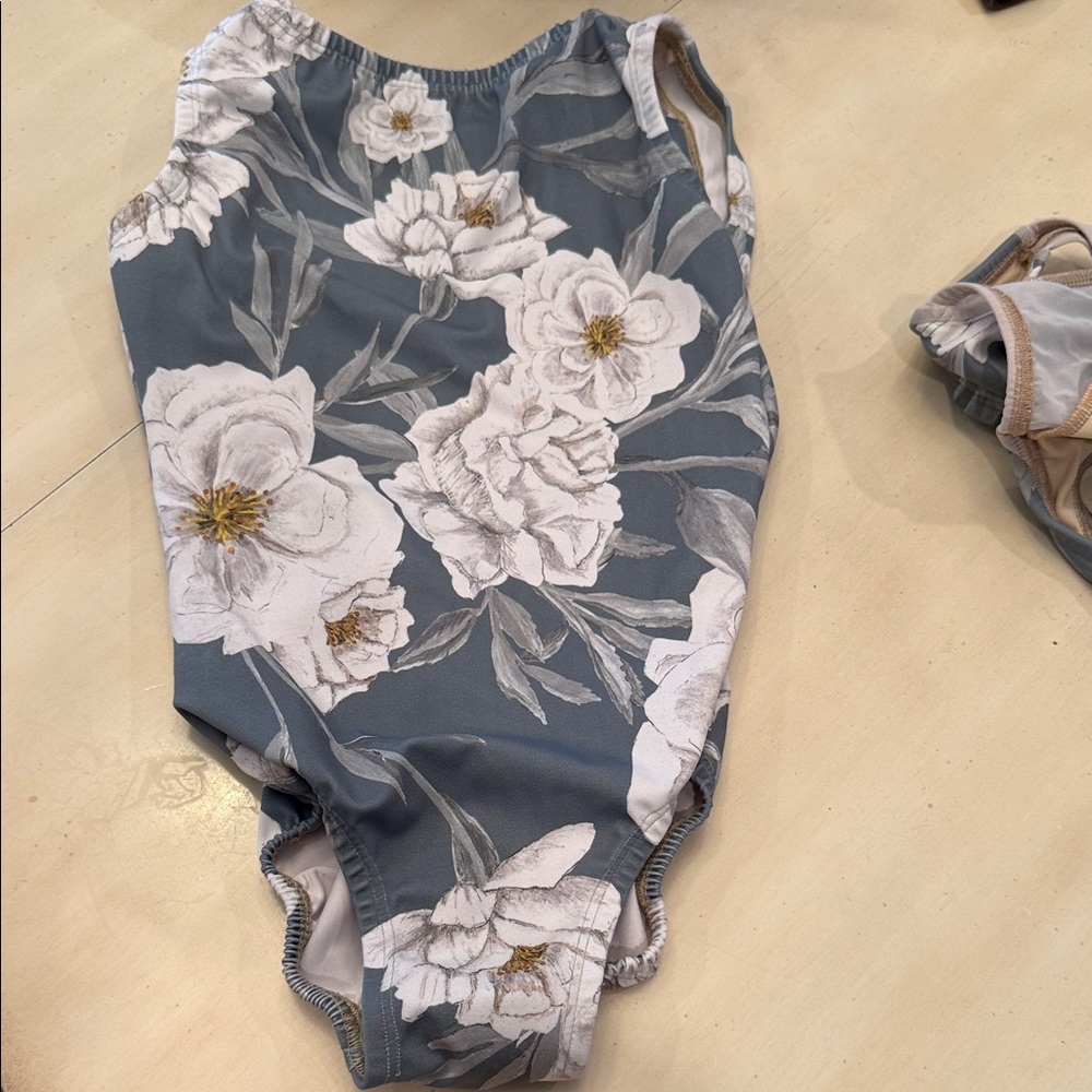 Floral Gray XXS Women’s Dance Leotard Bodysuit